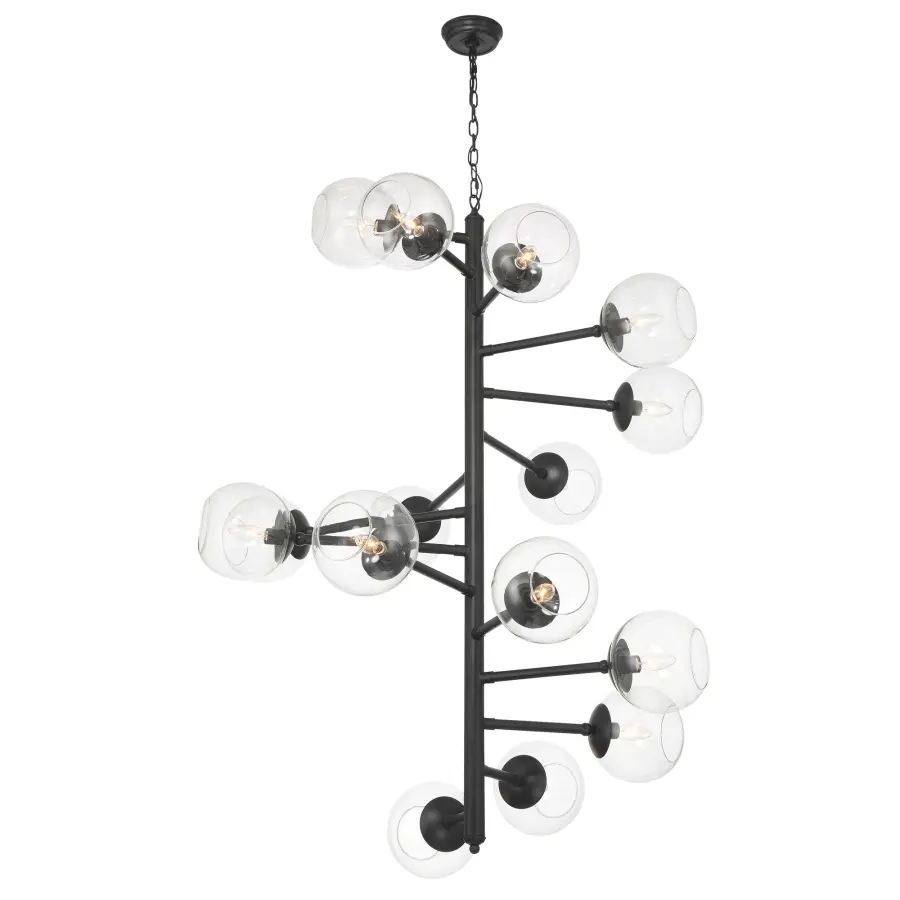 Millikan 15-Light Pendant in Coal Black - Image 1