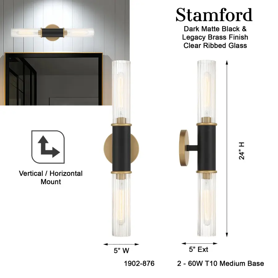 Stamford 24" 2-Light Wall Sconce - Image 2