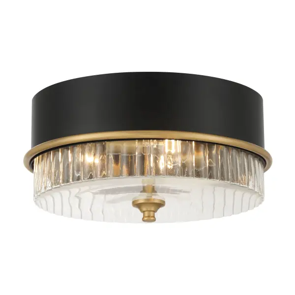 The Stamford combines Legacy Brass warmth with Dark Matte Black accents for a sophisticated transitional look. Its 15-inch profile and 7.25-inch height make it ideal for rooms with standard ceilings.