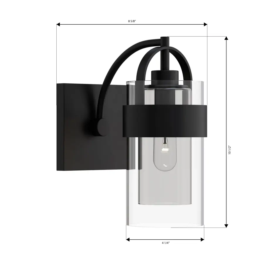 Ravik 10.5" 1-Light Bath Sconce in Dark Matte Black - Image 4