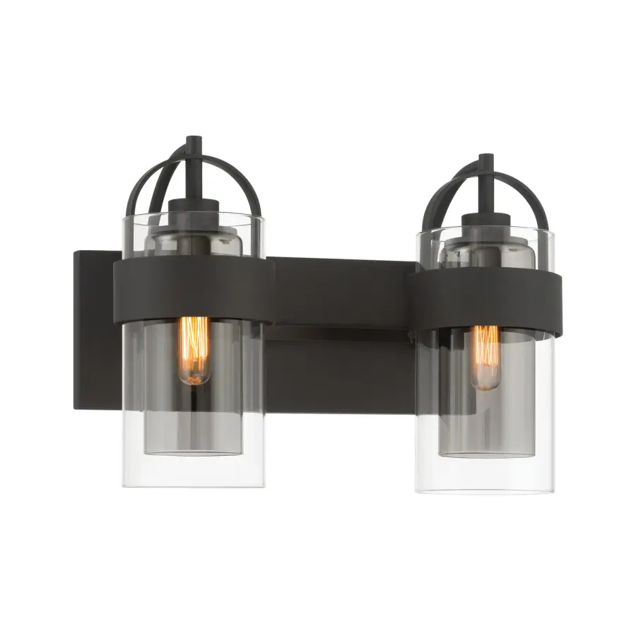 Ravik 14.25" 2-Light Vanity in Dark Matte Black - Image 1