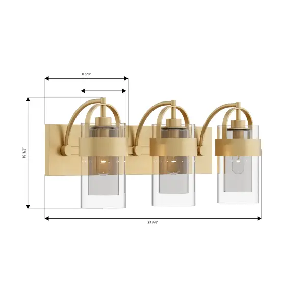 Ravik 24" 3-Light Vanity in Legacy Brass - Image 3