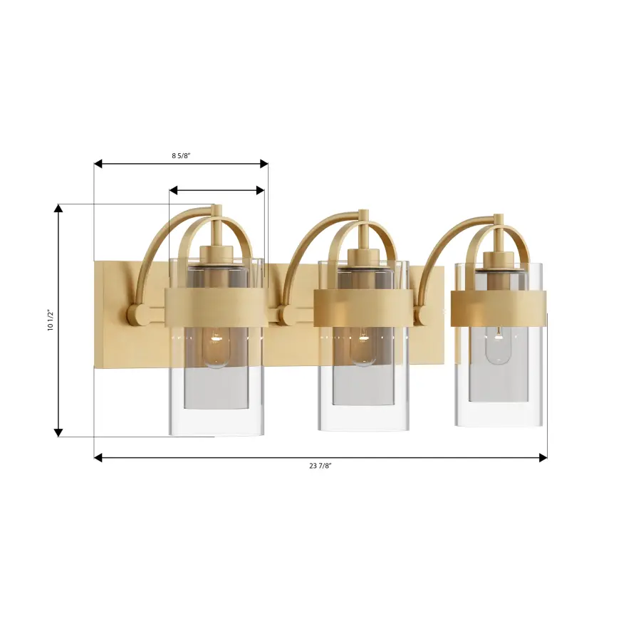 Ravik 24" 3-Light Vanity in Legacy Brass - Image 3