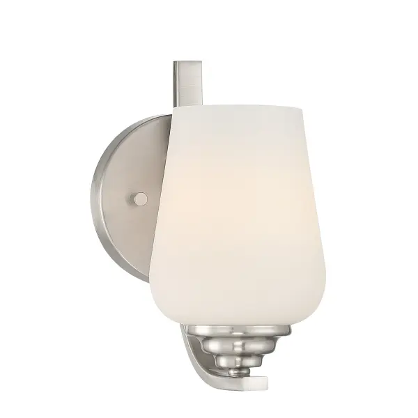 1 Light Bath in Brushed Nickel Finish with Etched Opal Glass - alternate view