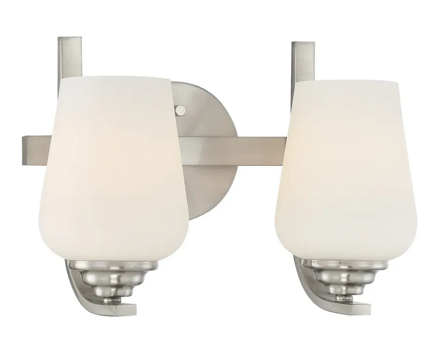 Shyloh 2-Light Bath Sconce in Brushed Nickel - Image 1