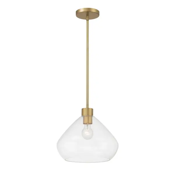 1-Light Pendant - Legacy Brass with Clear Glass