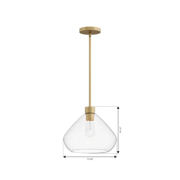 1-Light Pendant - Legacy Brass with Clear Glass - alternate view