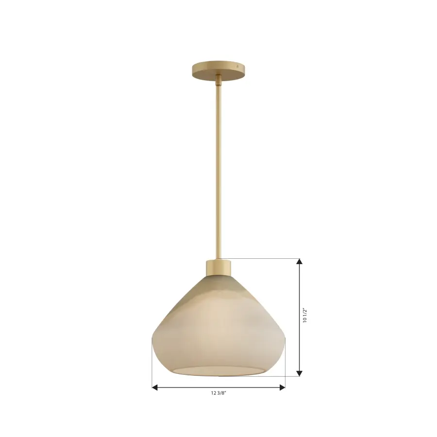 Elaris 12.5" 1-Light Pendant in Legacy Brass with Green Ombre Glass - Image 2