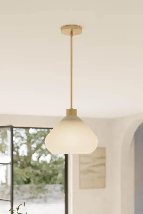 Elaris 12.5" 1-Light Pendant in Legacy Brass with Green Ombre Glass - Image 3