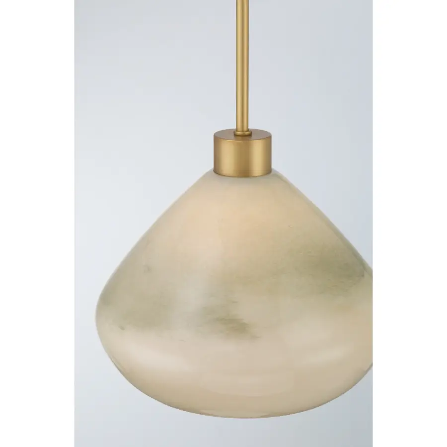 Elaris 12.5" 1-Light Pendant in Legacy Brass with Green Ombre Glass - Image 6