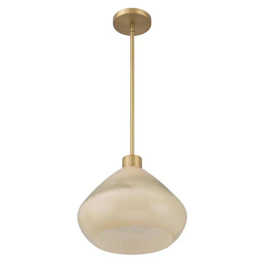 Elaris 12.5" 1-Light Pendant in Legacy Brass with Green Ombre Glass - Image 7