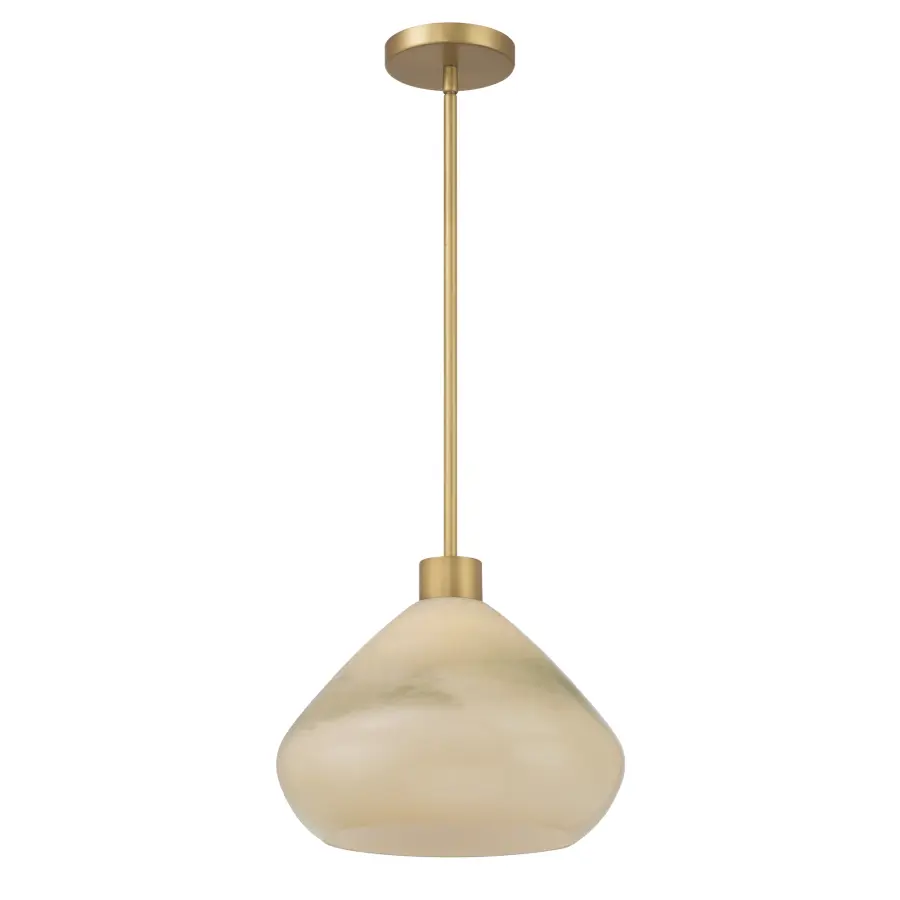 Elaris 12.5" 1-Light Pendant in Legacy Brass with Green Ombre Glass - Image 8