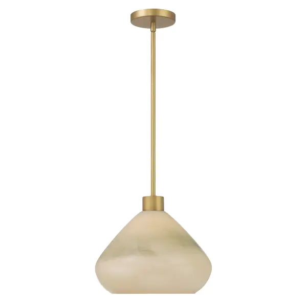 Elaris 12.5" 1-Light Pendant in Legacy Brass with Green Ombre Glass - Image 9