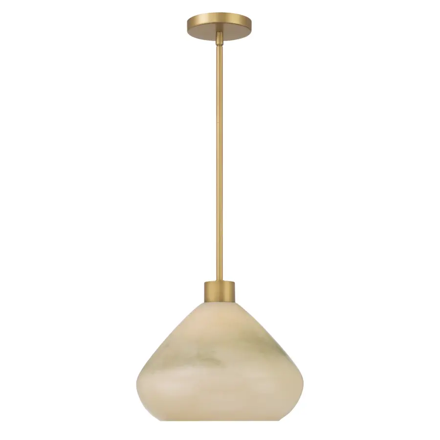 Elaris 12.5" 1-Light Pendant in Legacy Brass with Green Ombre Glass - Image 9
