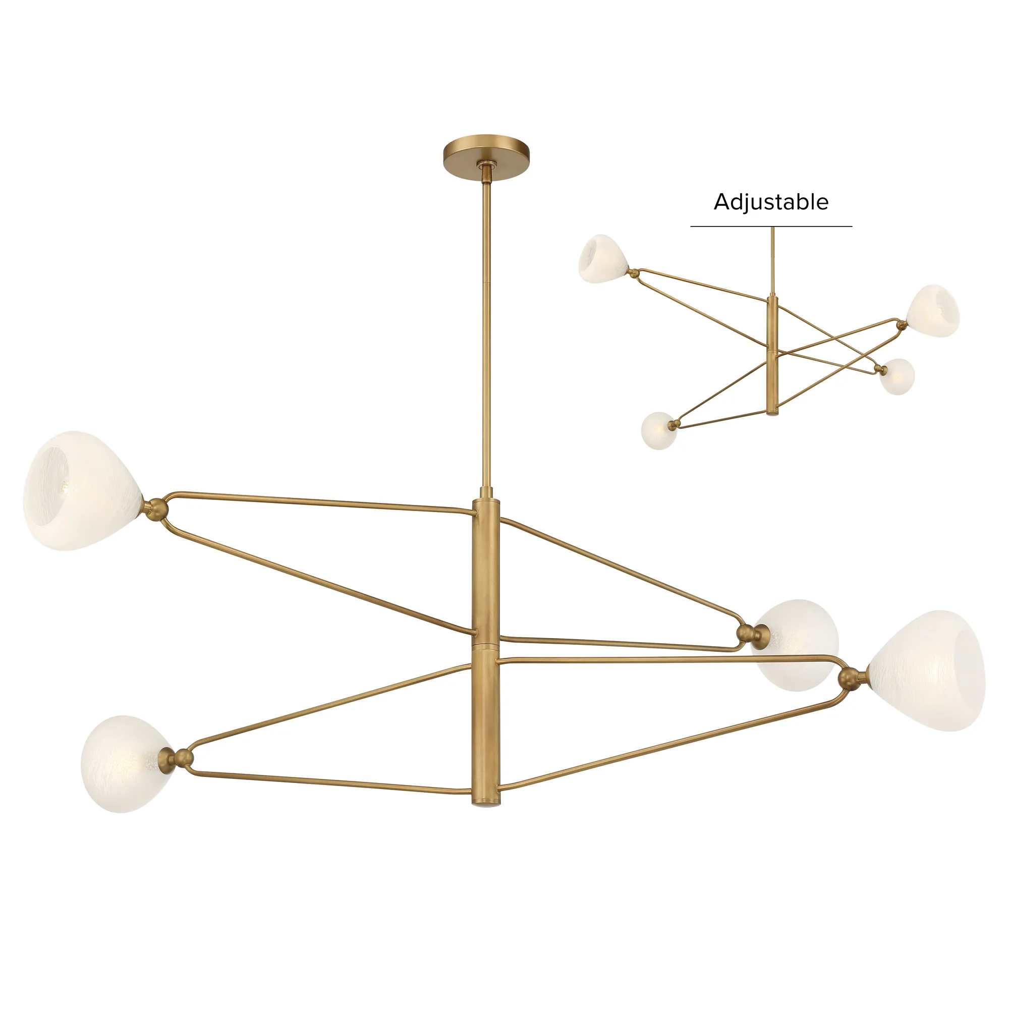 Orion 53" 4-Light Chandelier in Legacy Brass