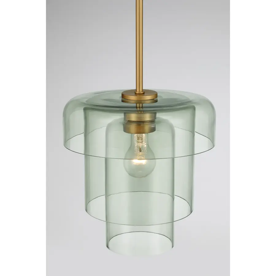 Velique 11" 1-Light Pendant in Legacy Brass with Green Sea Glass - Image 5