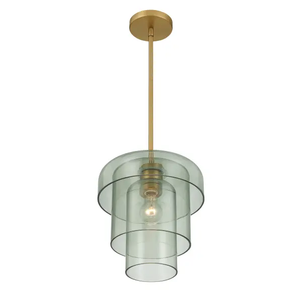 Velique 11" 1-Light Pendant in Legacy Brass with Green Sea Glass - Image 6