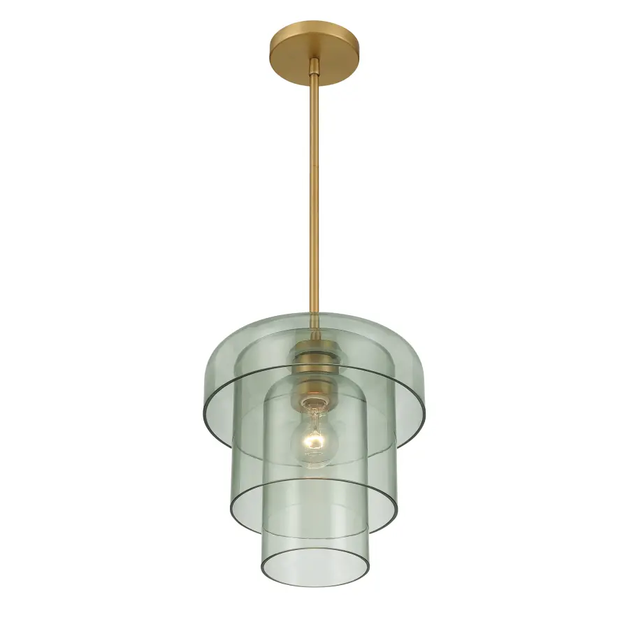 Velique 11" 1-Light Pendant in Legacy Brass with Green Sea Glass - Image 6