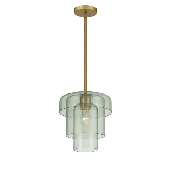 Velique 11" 1-Light Pendant in Legacy Brass with Green Sea Glass - Image 7