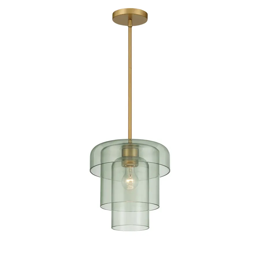 Velique 11" 1-Light Pendant in Legacy Brass with Green Sea Glass - Image 7