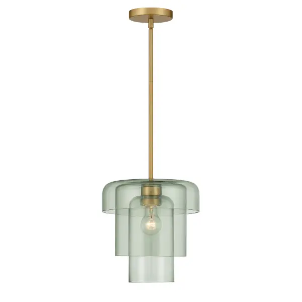 Velique 11" 1-Light Pendant in Legacy Brass with Green Sea Glass - Image 8