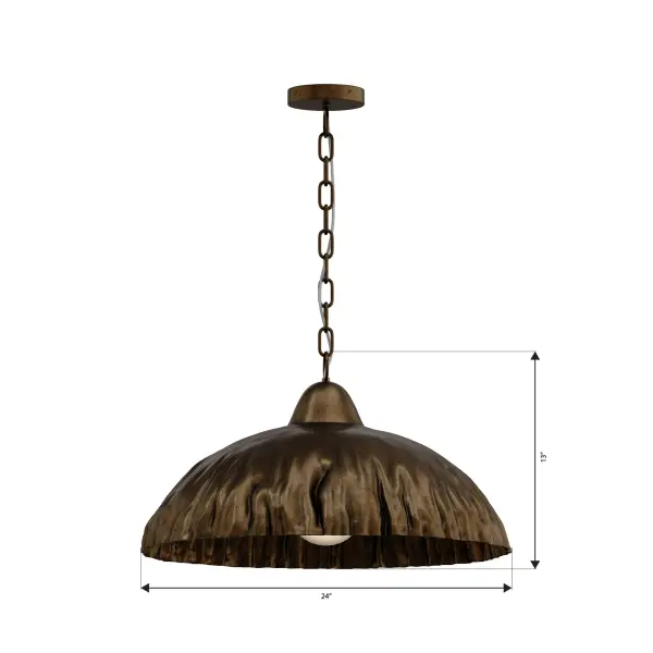 Zinnia 24" 1-Light Pendant in Antique Brass - Image 4