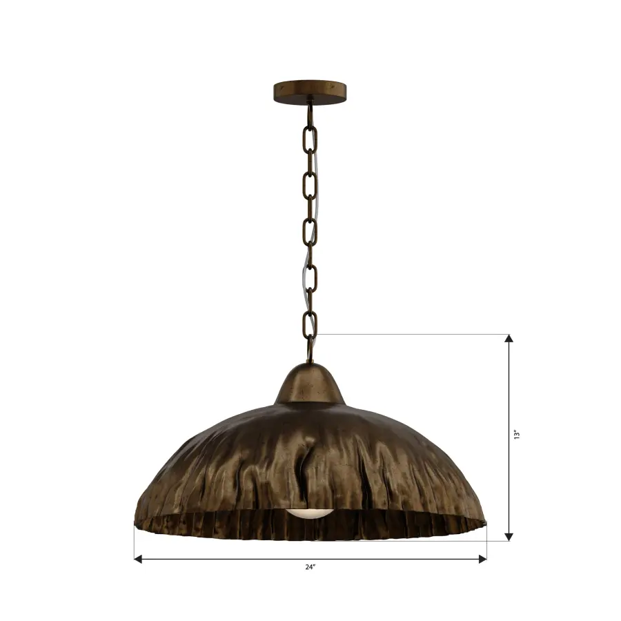 Zinnia 24" 1-Light Pendant in Antique Brass - Image 4