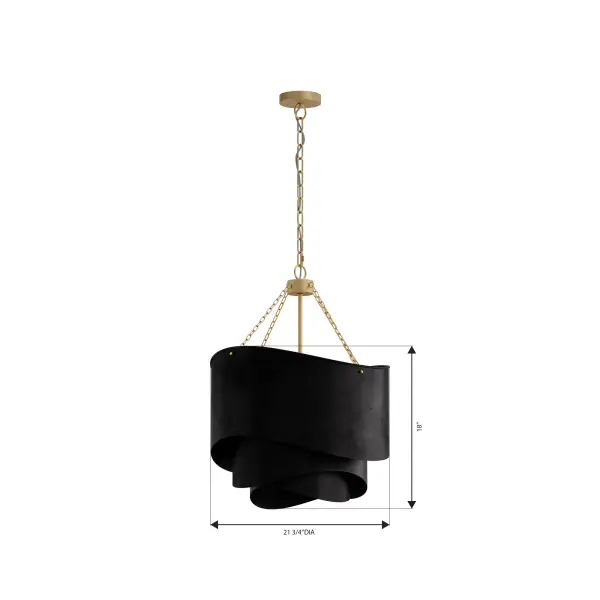 3-Light Pendant - Legacy Brass and Dark Bronze - alternate view