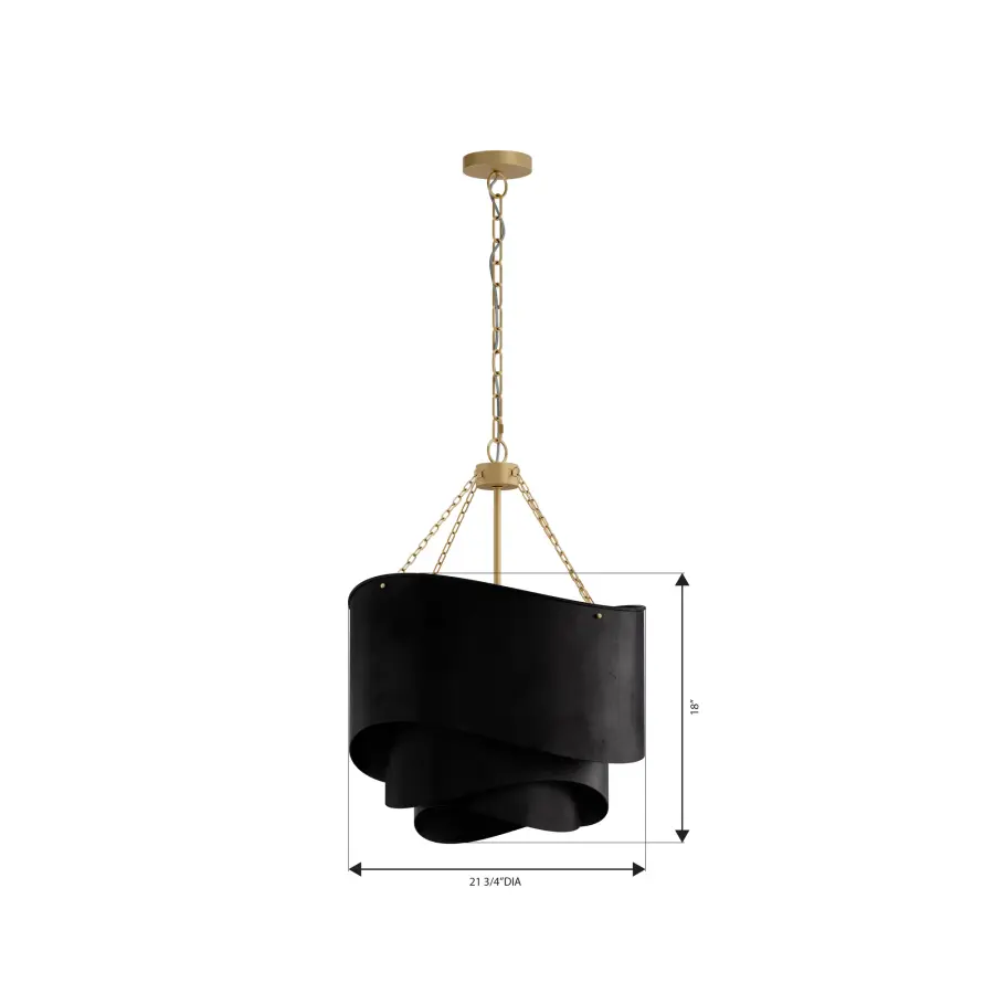 Zyra 21.75" 3-Light Pendant in Legacy Brass and Dark Bronze - Image 2