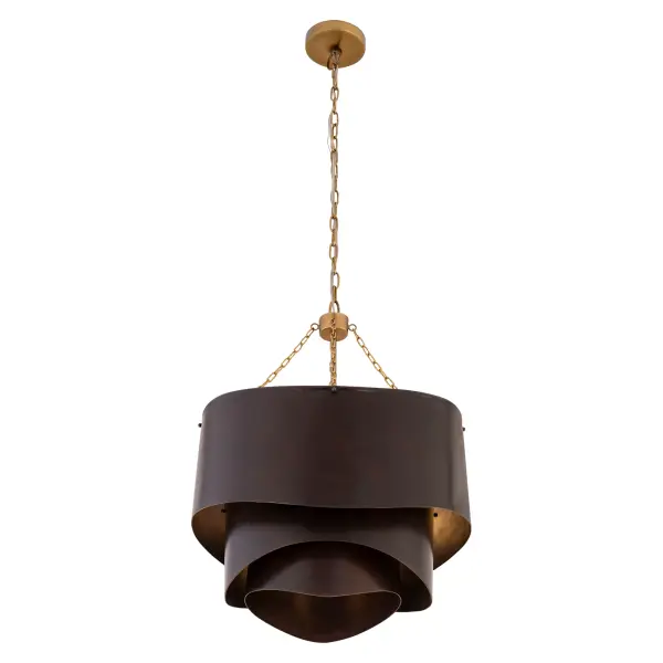 Zyra 21.75" 3-Light Pendant in Legacy Brass and Dark Bronze - Image 5