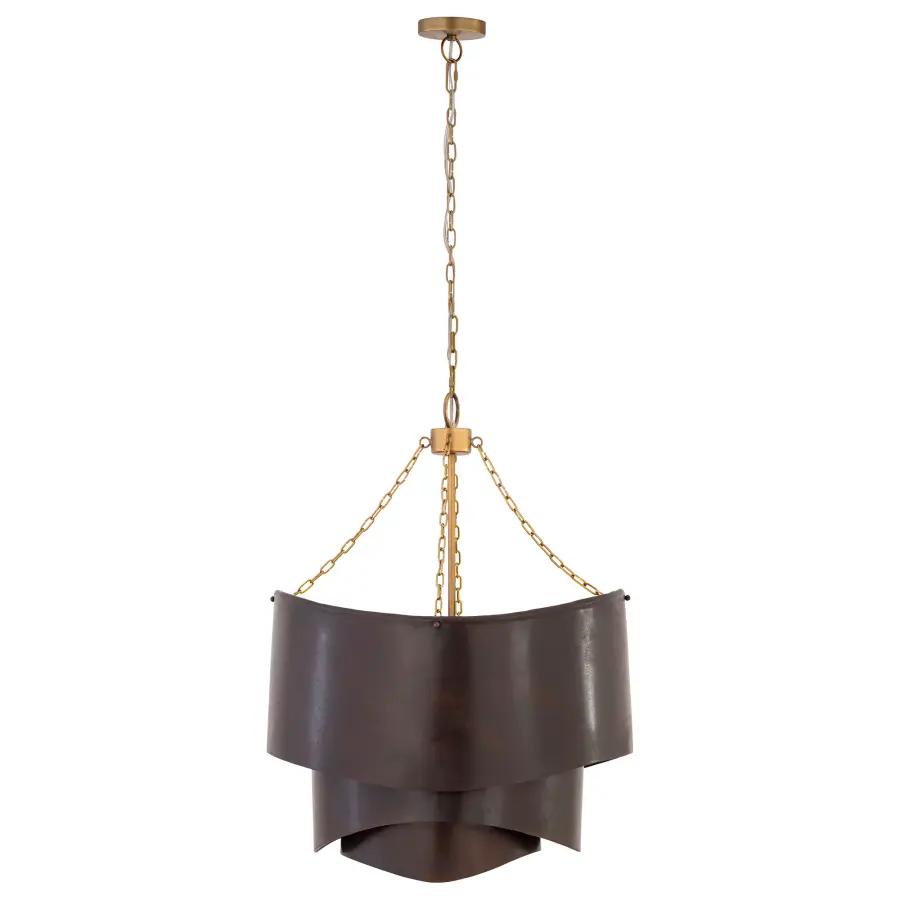 Zyra 21.75" 3-Light Pendant in Legacy Brass and Dark Bronze - Image 6