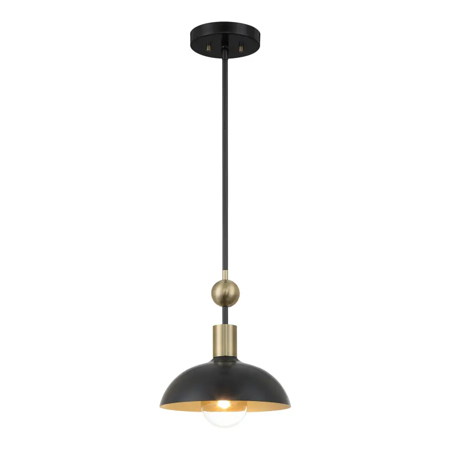 Biloxi 10.75" Coal Black Pendant Light - Image 1