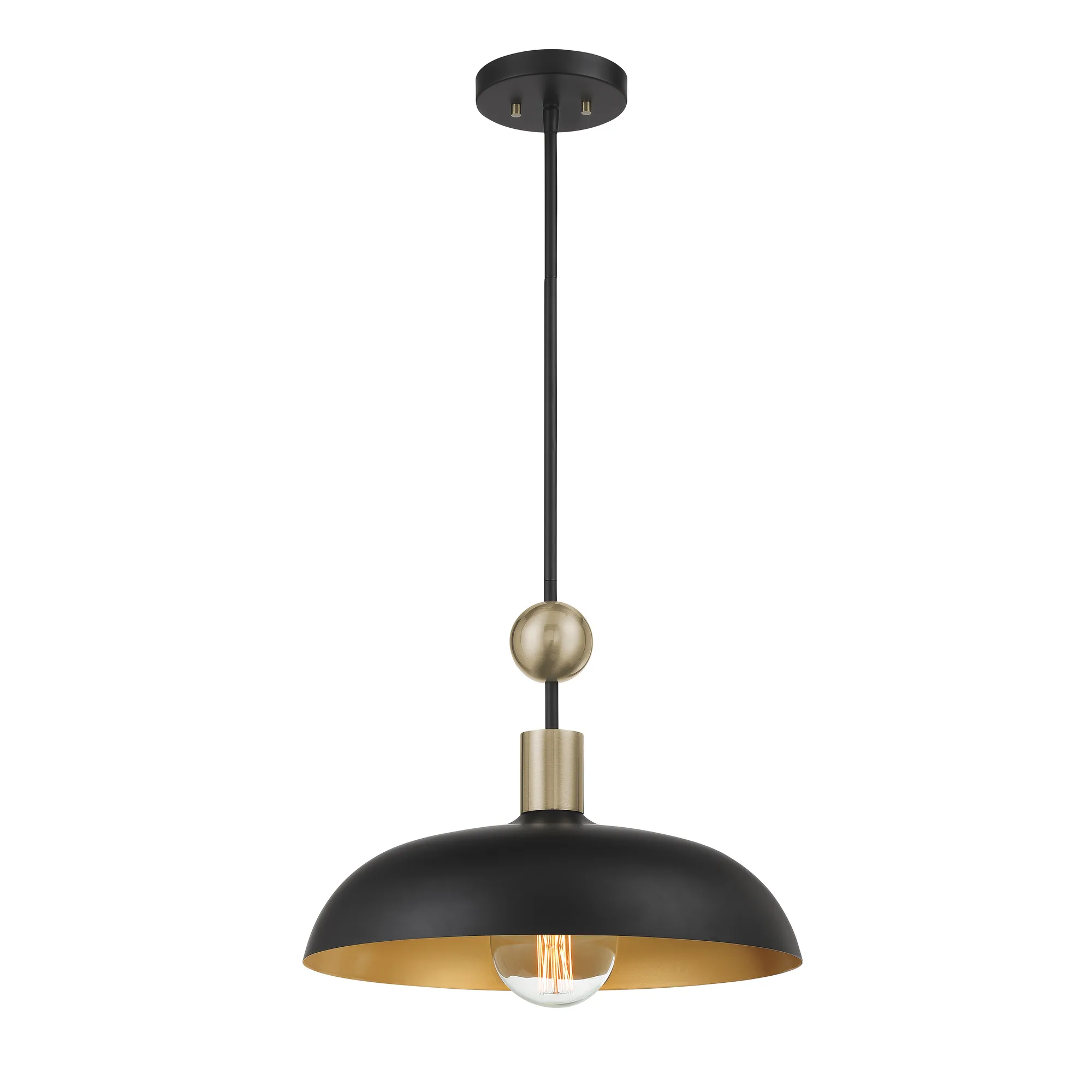 Biloxi 17.75" Coal Black Pendant Light