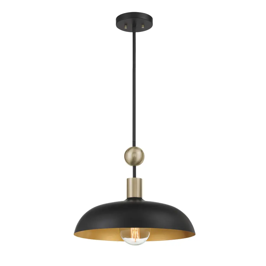 Biloxi 17.75" Coal Black Pendant Light - Image 1