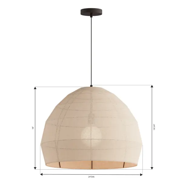 Lunel 24" 1-Light Pendant in Dark Bronze - Image 3