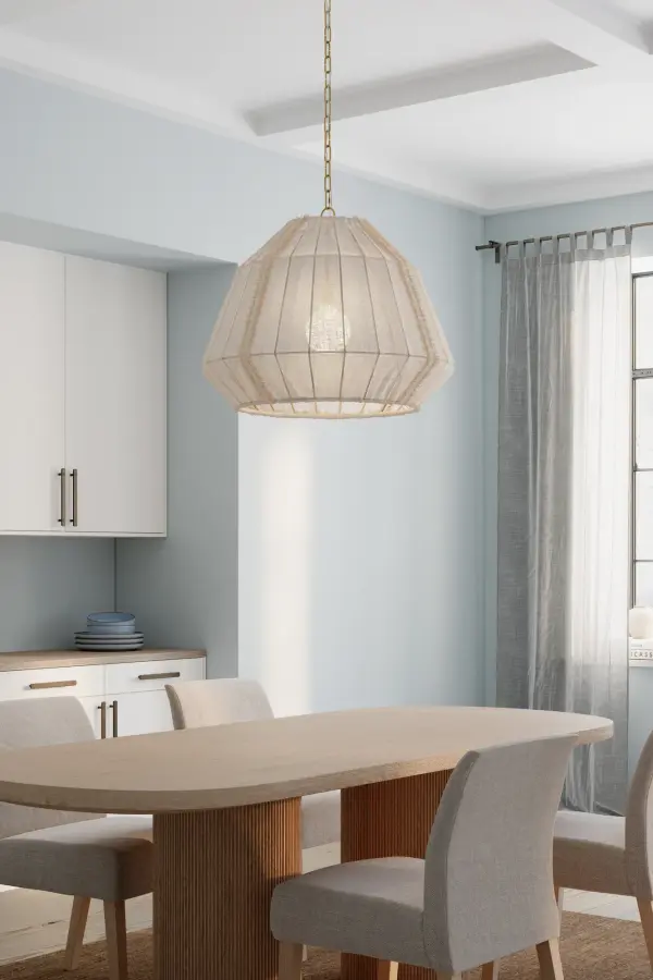 1-Light Pendant - Legacy Brass and Textured Linen - alternate view