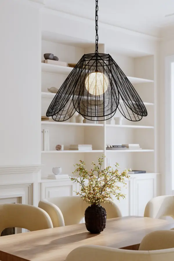 1-Light Pendant - Dark Matte Black with Opal Glass - alternate view