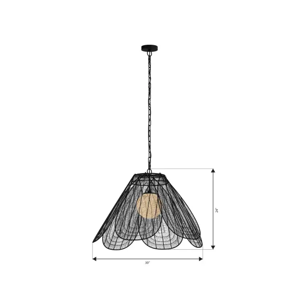 Sylari 30" 1-Light Pendant in Dark Matte Black - Image 3