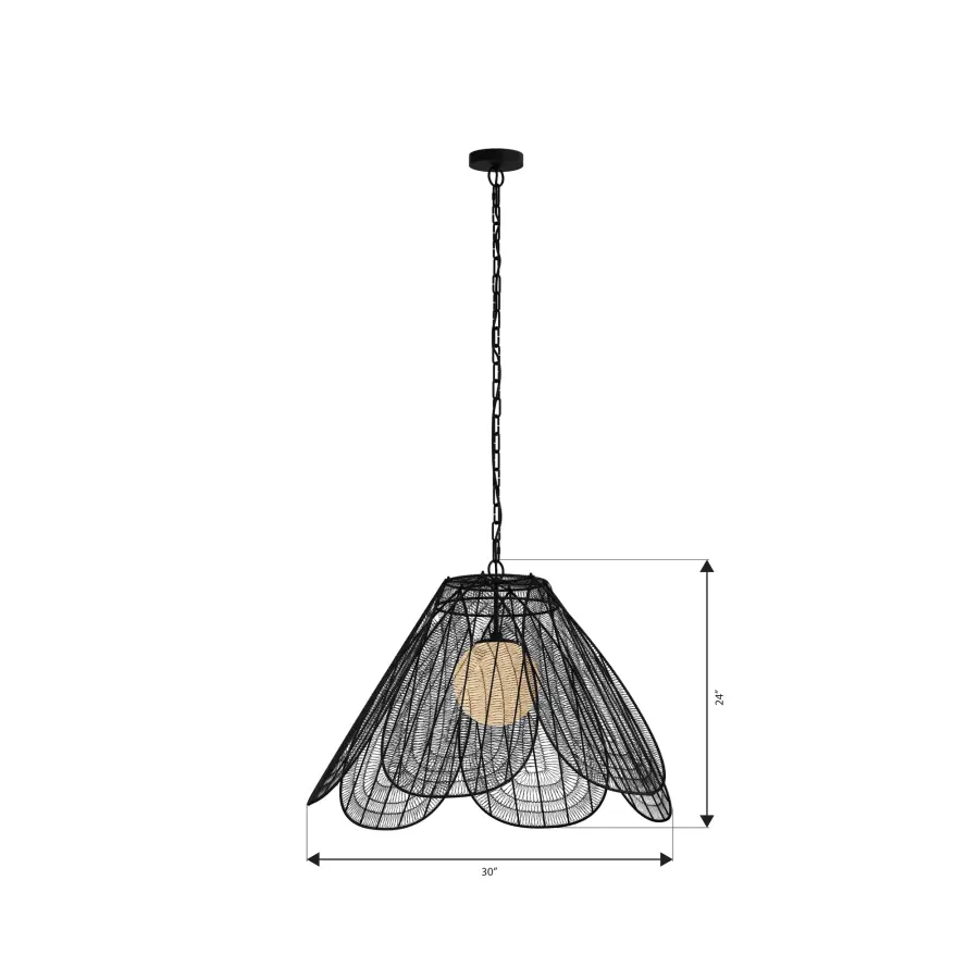 Sylari 30" 1-Light Pendant in Dark Matte Black - Image 3
