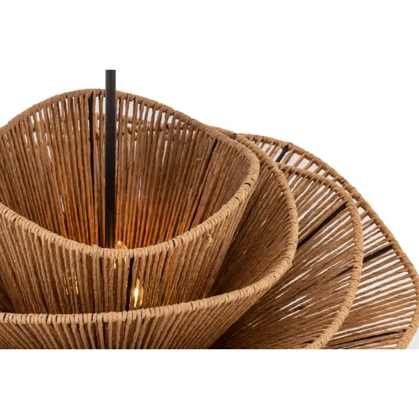 Mireth 30" 6-Light Pendant in Dark Bronze and Natural Raffia - Image 6