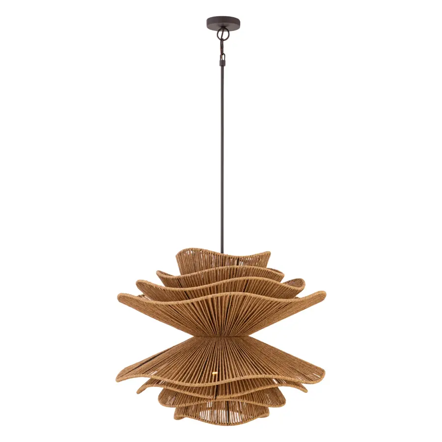 Mireth 30" 6-Light Pendant in Dark Bronze and Natural Raffia - Image 10