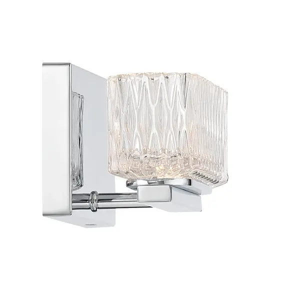 The Sparren LED bath light delivers bright, energy-efficient illumination with exceptional 95 CRI for accurate color rendering. Its compact 7.5-inch width and contemporary chrome finish make it ideal for modern bathrooms. - alternate view