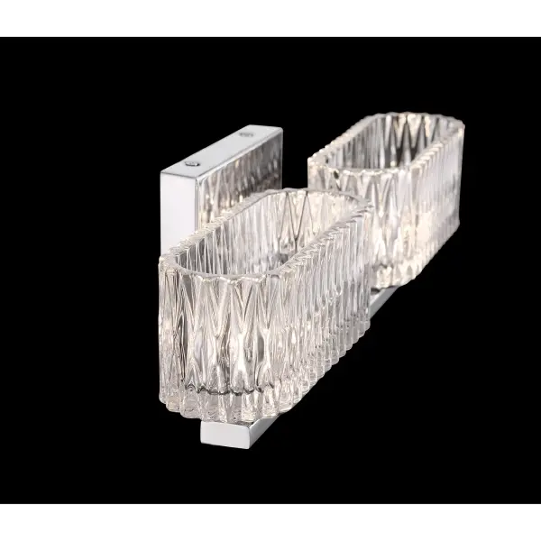 The Sparren 2-light bath vanity delivers 1689 lumens of dimmable LED light with exceptional 94 CRI for accurate makeup application and grooming. Its compact 16.75" width and contemporary chrome finish suit modern bathrooms. - alternate view