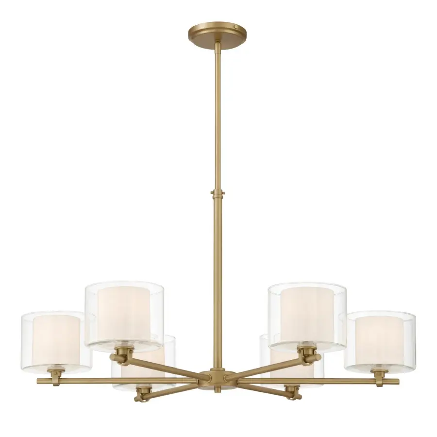 Seville 32" 6-Light Chandelier in Legacy Brass - Image 1