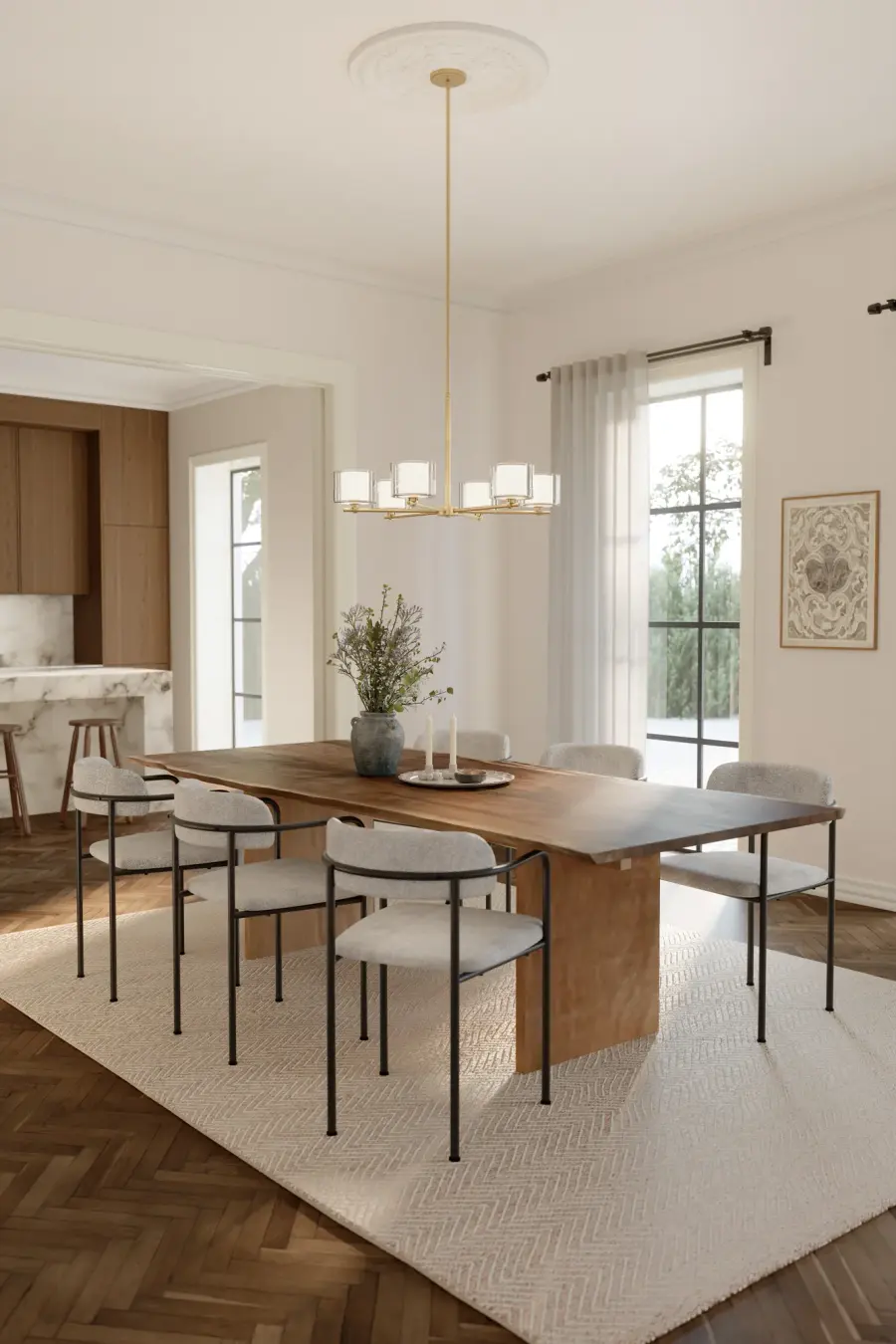 Seville 32" 6-Light Chandelier in Legacy Brass - Image 3