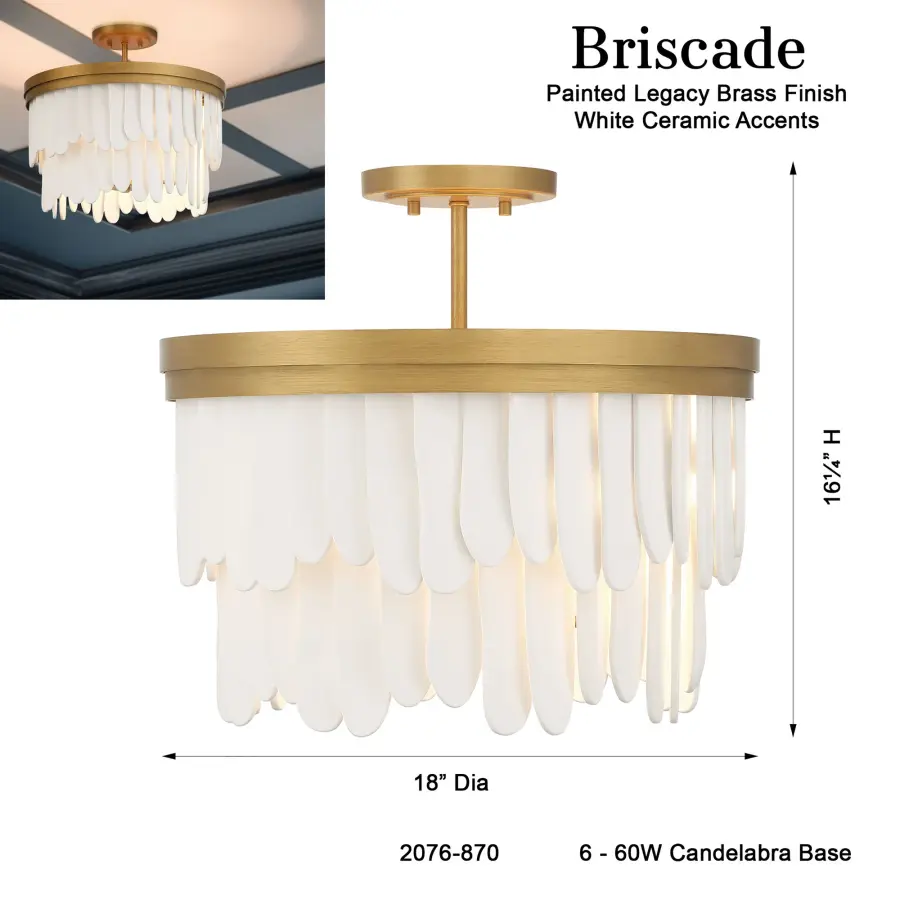 Briscade 18" 6-Light Semi Flush Mount - Image 3