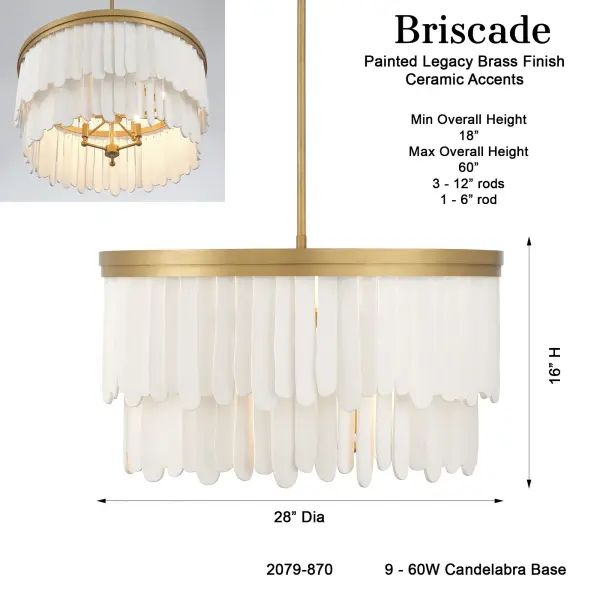 Briscade 28" 9-Light Pendant - Image 3