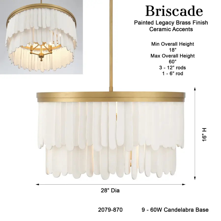 Briscade 28" 9-Light Pendant - Image 3