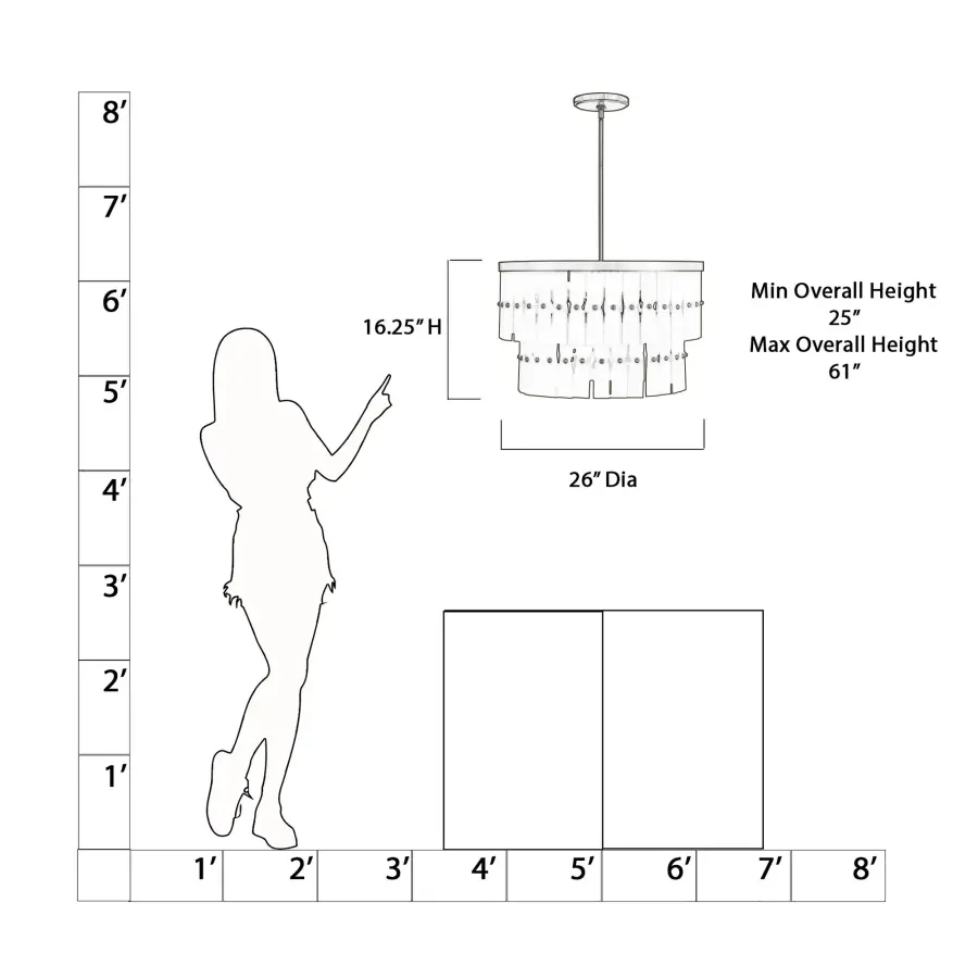 Coronelle 26" 6-Light Pendant in Legacy Brass - Image 2