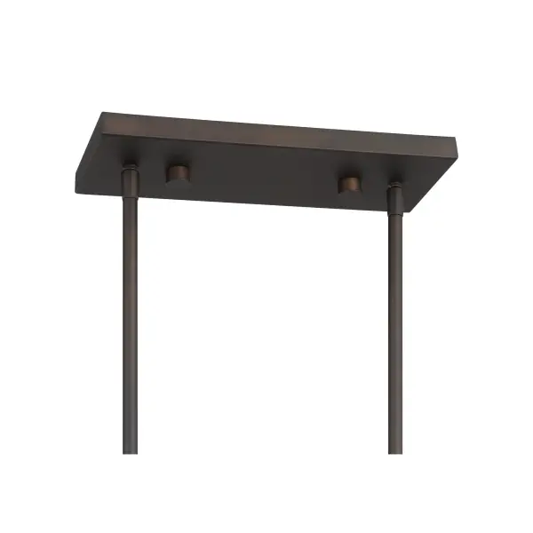 The Sway 48" Island Chandelier combines transitional elegance with practical functionality. Six alabaster stone shades diffuse light beautifully while the dark bronze finish adds sophisticated contrast. Perfect for kitchen islands and dining areas. - alternate view